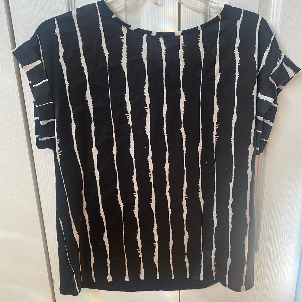 Black and white stripped blouse